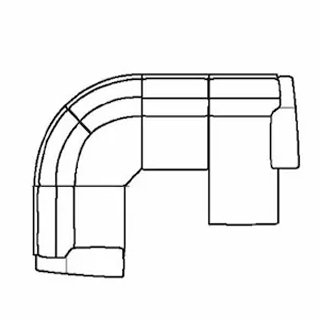 Layout D: Four Piece Chaise Sectional 85" x 118 (1 recliner)