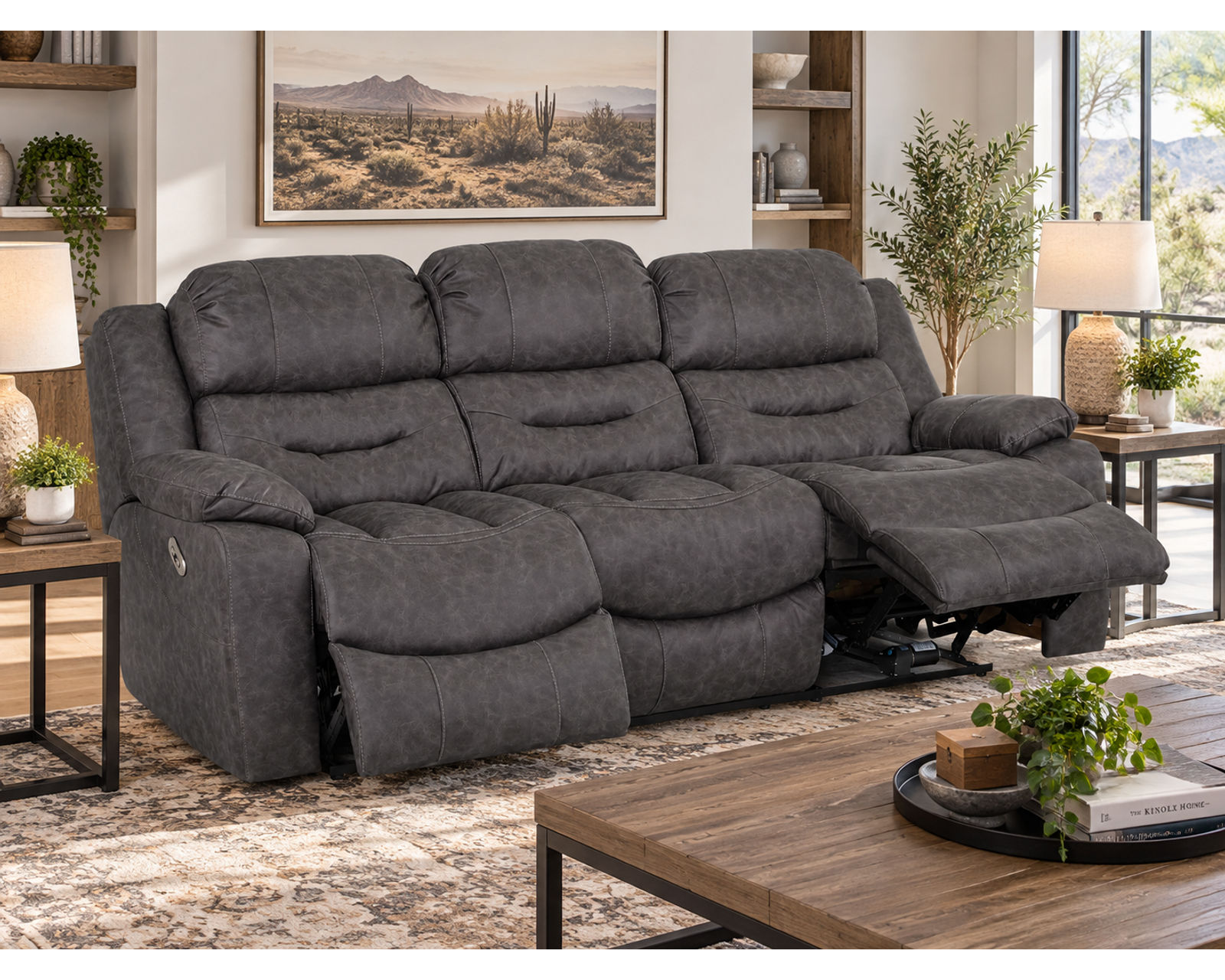 Decker 91.5" Reclining Sofa Slate (Best-Selling Comfort. Built for Real Life.) - Where Strength Meets Comfort.