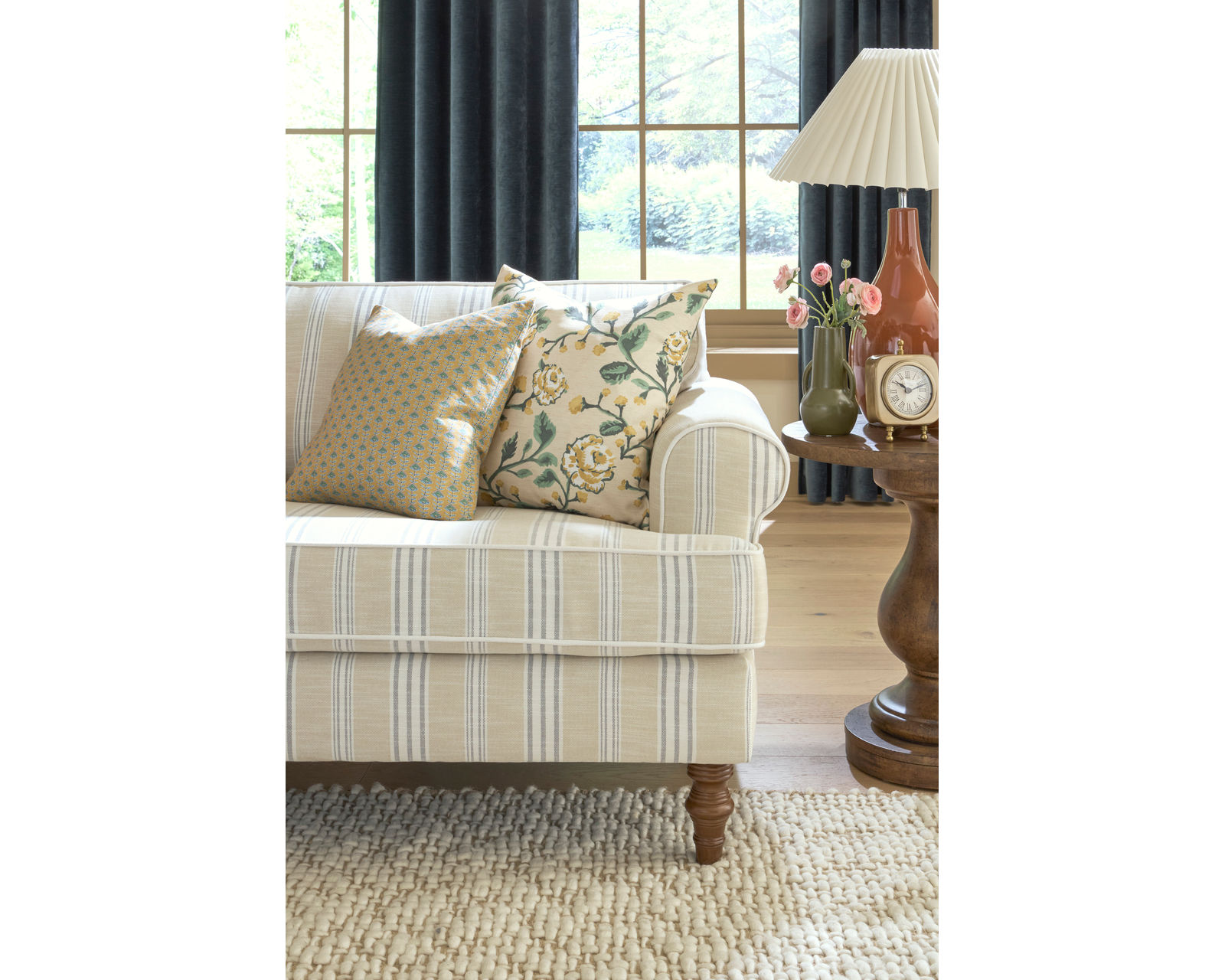 Erin & Ben Faulkner 86" Small Stripes Sofa ( +7 fabrics)  - Faulkner 86" Sofa