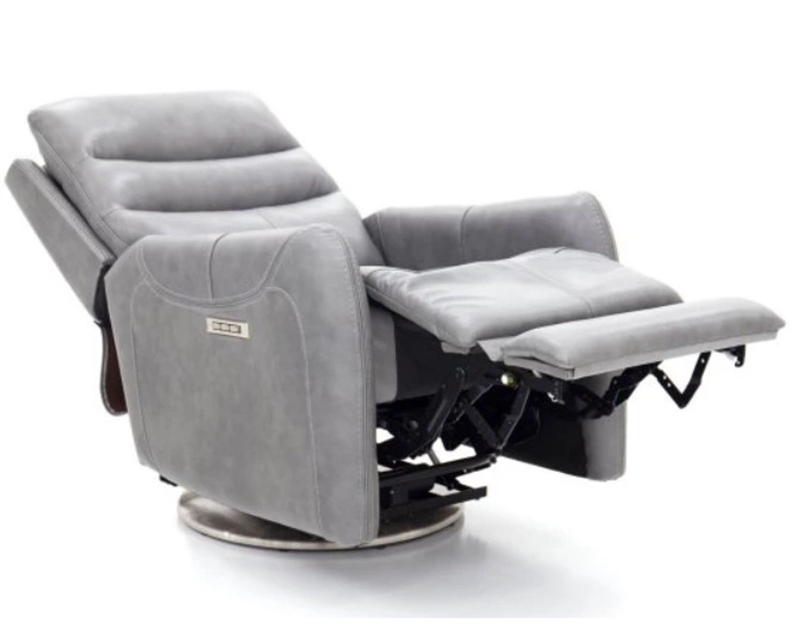 San Marco Swivel Recliner w/Power Recline, Power Head Rest & Power Lumbar (Lay Flat) - Dove (In stock)