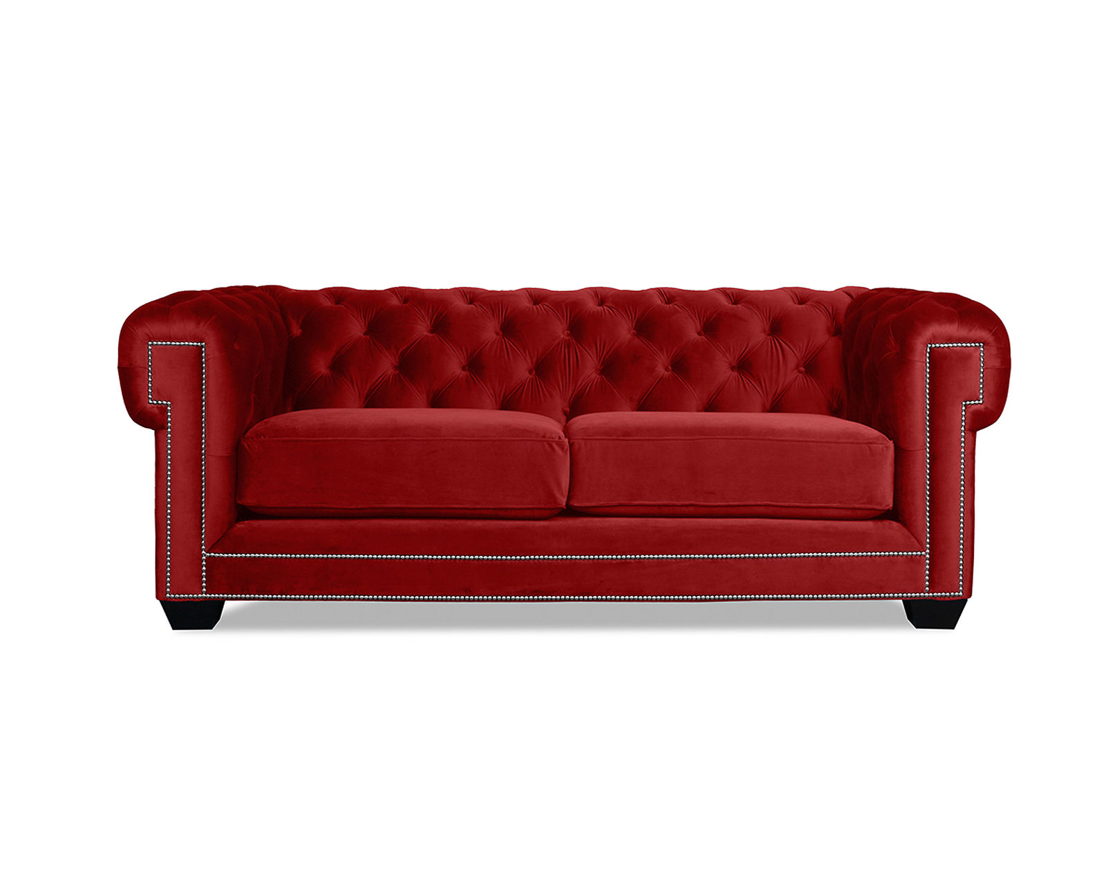 Cornell Chesterfield Tufted Sofa in Red - 72" - 90" - 103" - Cornell Chesterfield Tufted Sofa 72" Red