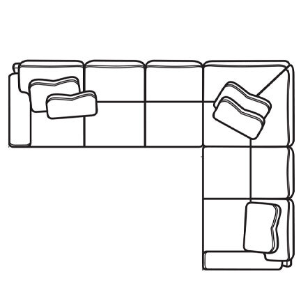 Layout D: Two Piece Sectional 125" x 98"