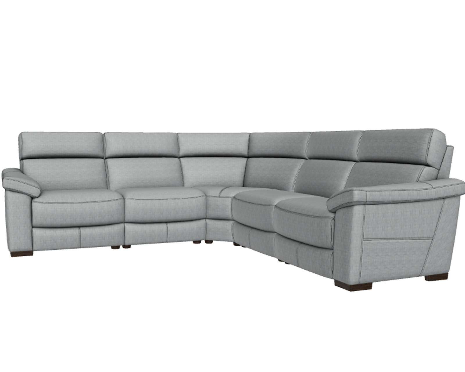 Estremo C126 Power Headrest Power Reclining Sectional (+40 fabrics) - Layout C: Five Piece Sectional 119" x 119" (2 Recliners