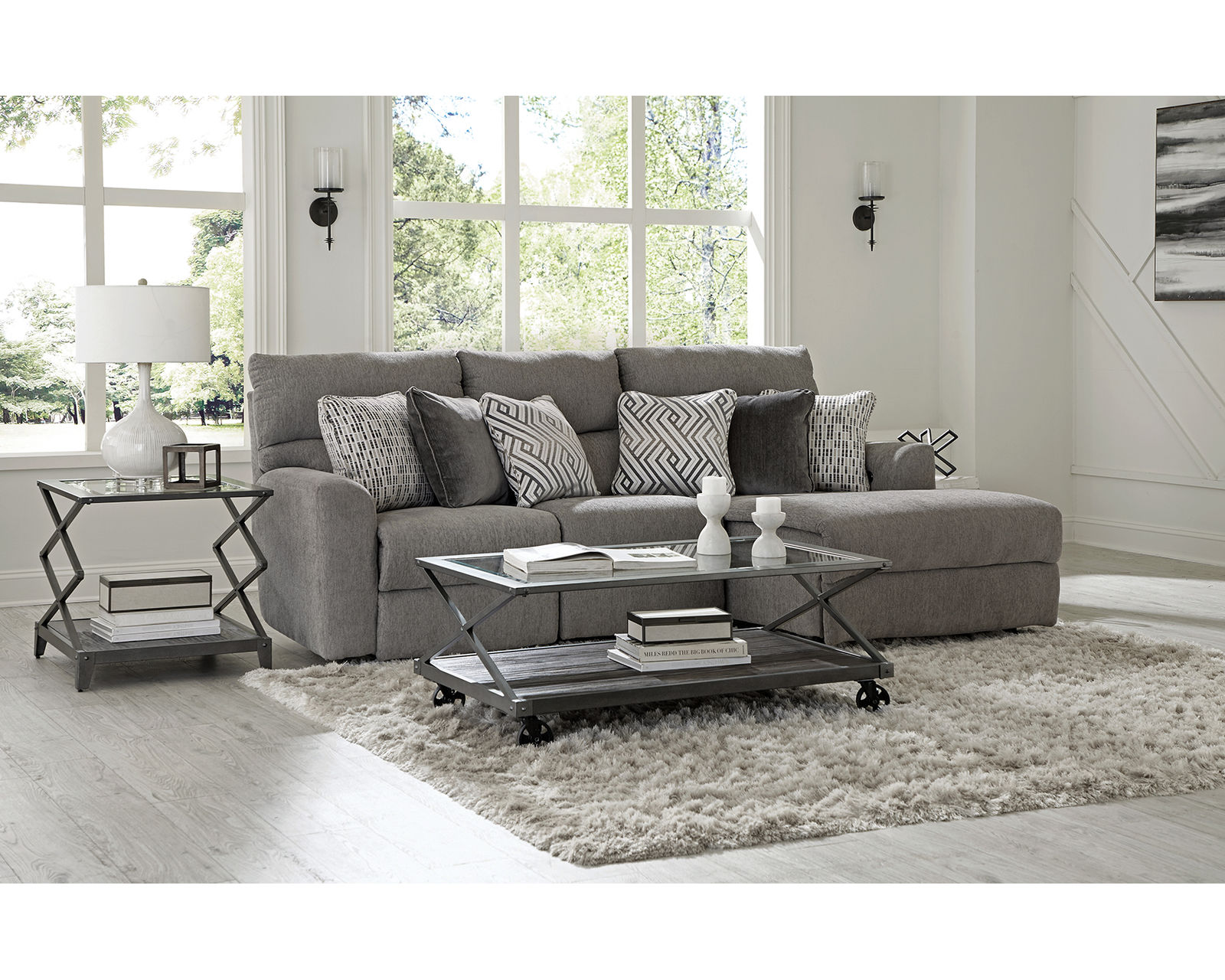 Sydney Modular Reclining Sectional with Power Recline Chaise (includes pillows) - Deep Comfort. Lasting Support.