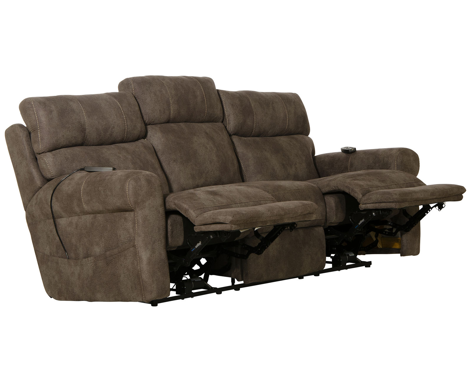 Tranquility 87" Power Reclining Lay Flat Sofa with Power Headrests, Deep Tissue Massage, Heat & Center Drop-Down Table (includes pillows) - Comfort Built for the Whole Family.
