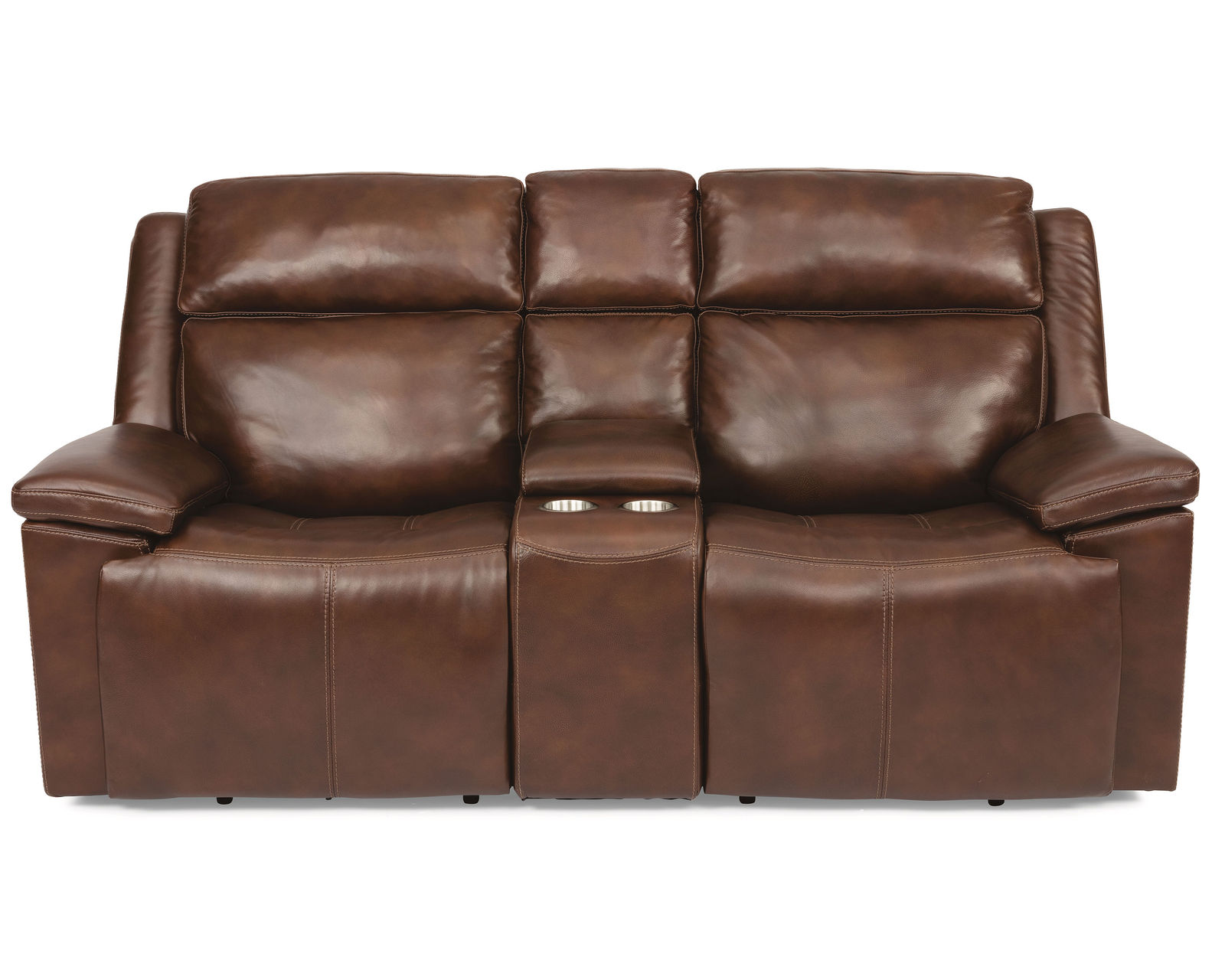 Chance Power Reclining Loveseat with Console and Power Headrests (2 colors) - Chance Power Reclining Loveseat with Console and Power Headrests in Leather 278-74