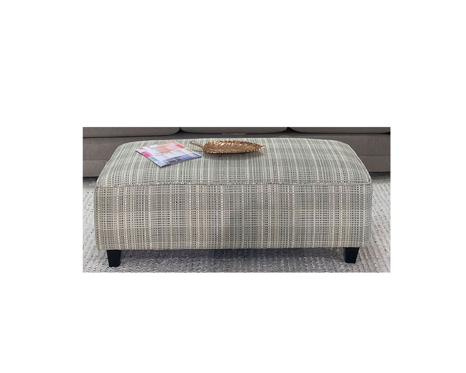 Charlotte Cremini 98" Sofa (Includes Pillows) - Portsmouth Moss 49" Wide Cocktail Ottoman