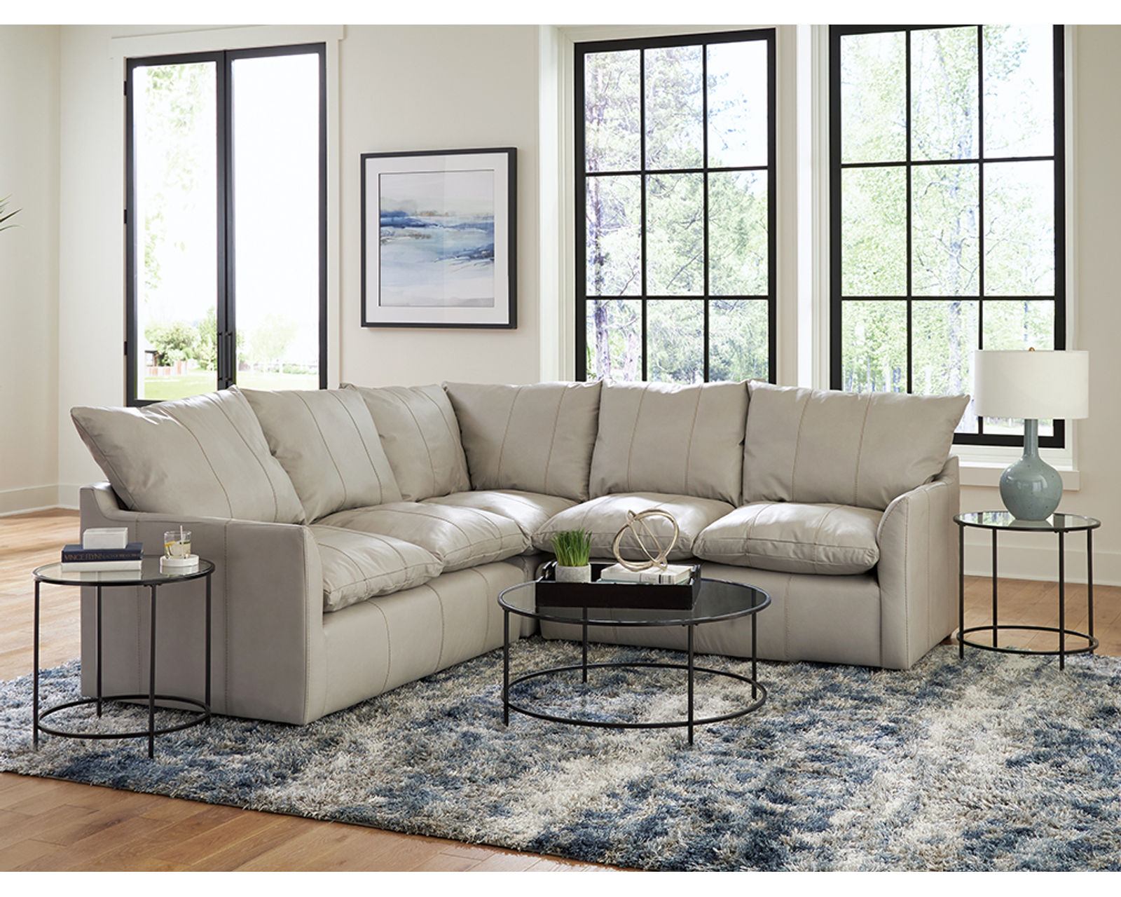 Ciampino Top Grain Modular Leather Sectional (exceptional comfort)