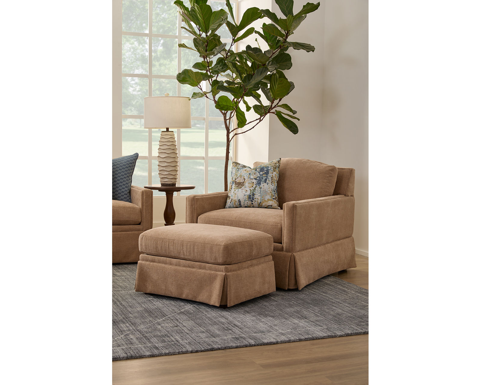 Lottie 7561 Accent Chair (+90 fabrics) - Lottie 7561 Accent Chair and Ottoman