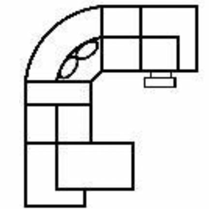 Layout J: Six Piece Reclining Sectional (2 recliners) 119" x 105"