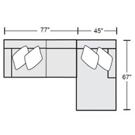 Layout A: Two Piece Sectional 122" x 67"