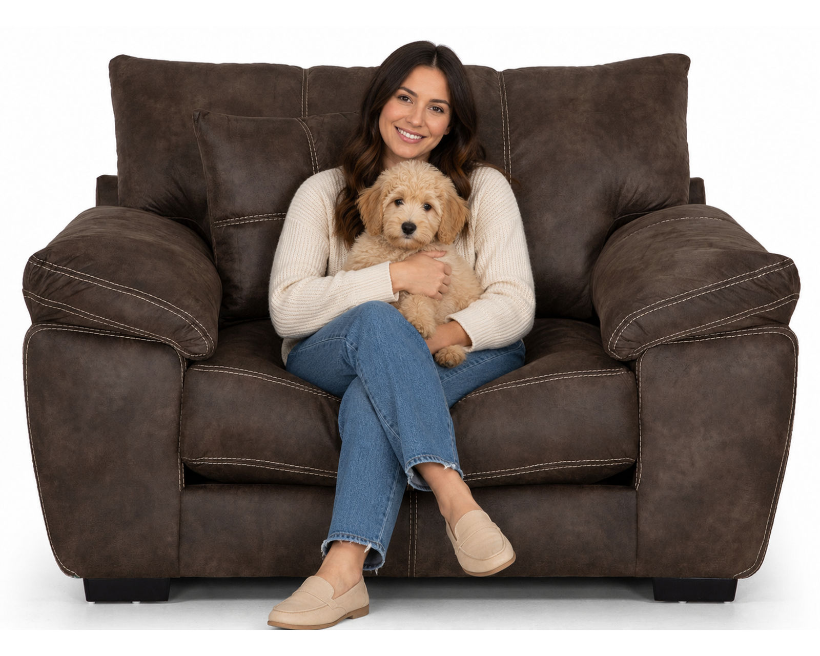 Teagan 95" Sofa (Best-Selling Style. Leather-Like Luxury) - High-End Style. Down-to-Earth Prices.