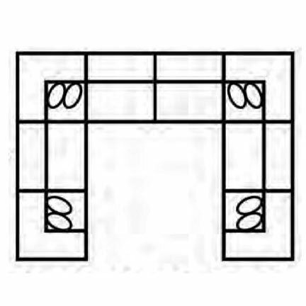 Layout H: Eight Piece Sectional 117" x 156" x 117"