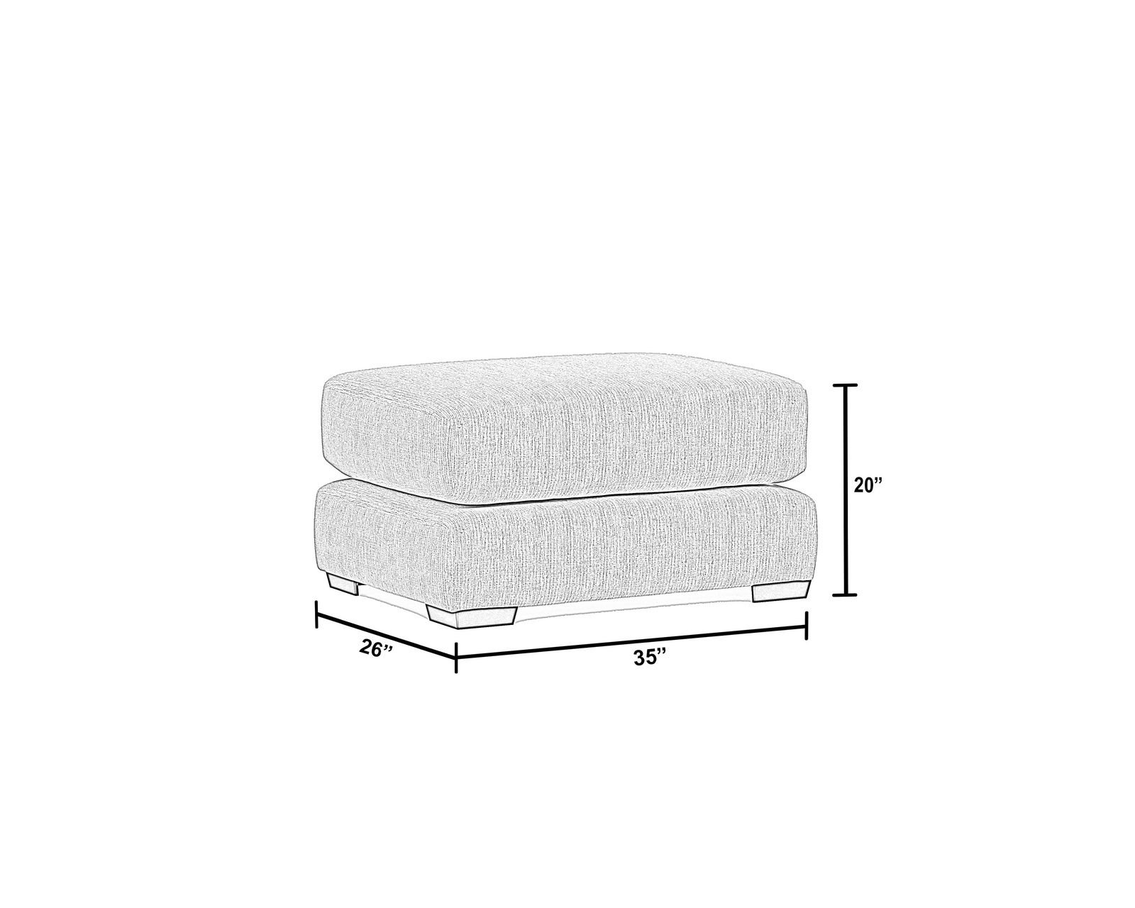 Hyde Park 94" Stationary Sofa (2 colors) includes pillows - Ottoman Size