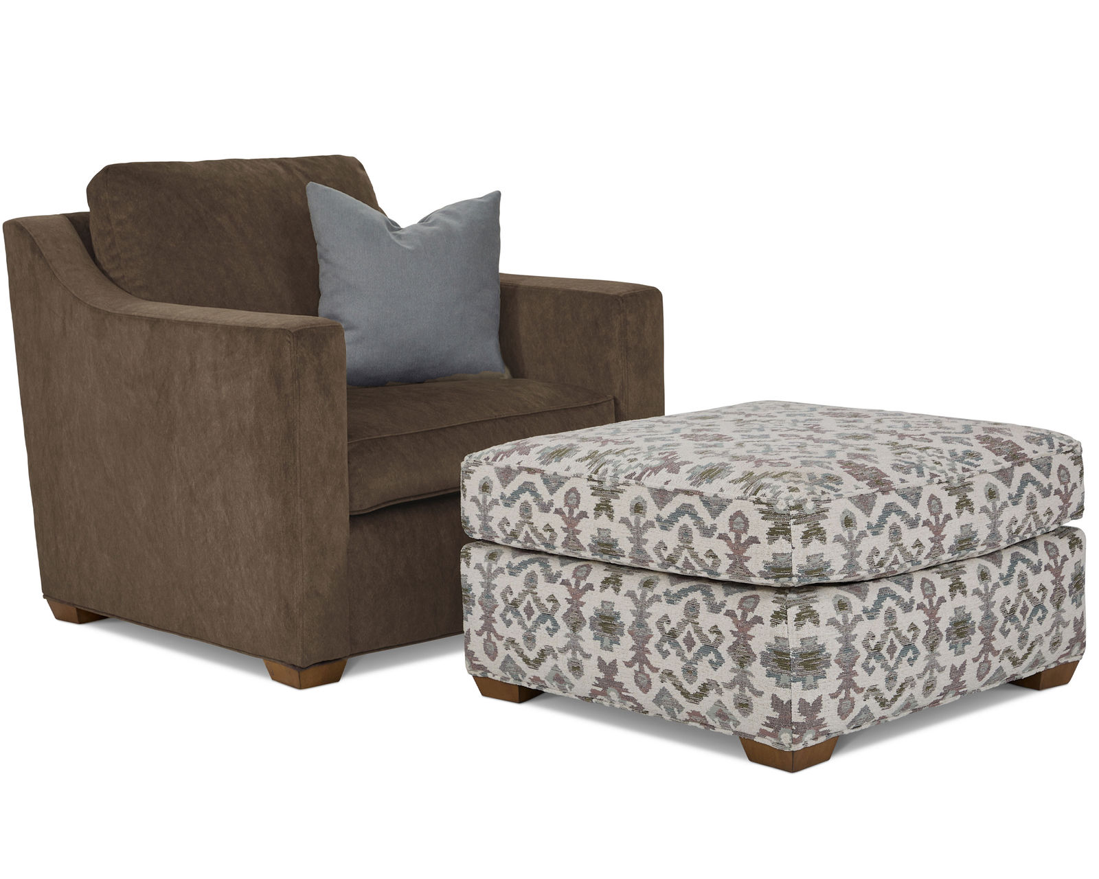 Milo 7050 Sofa (97") +100 fabrics - Milo Chair and Cocktail Ottoman without Nailhead Trim
