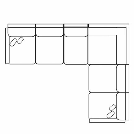 Layout C: Four Piece Sectional. 119" x 92" (Two USB chargers)
