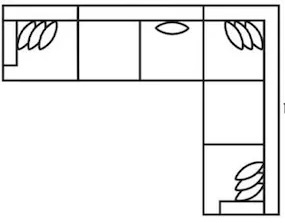 Layout C: Four Piece Sectional 125" x 98"