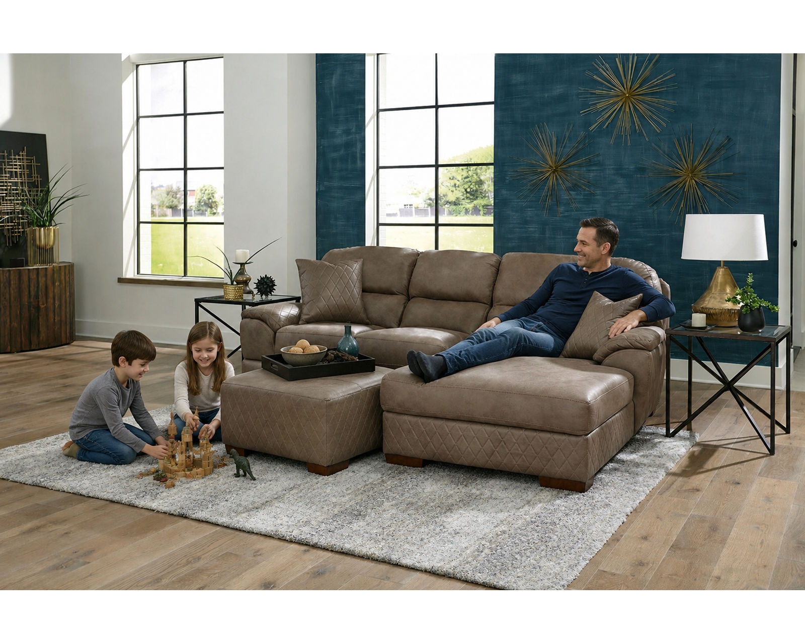 Royce 4043 Modular Sectional (Includes pillows) - Crafted for Comfort. Engineered for Durability.