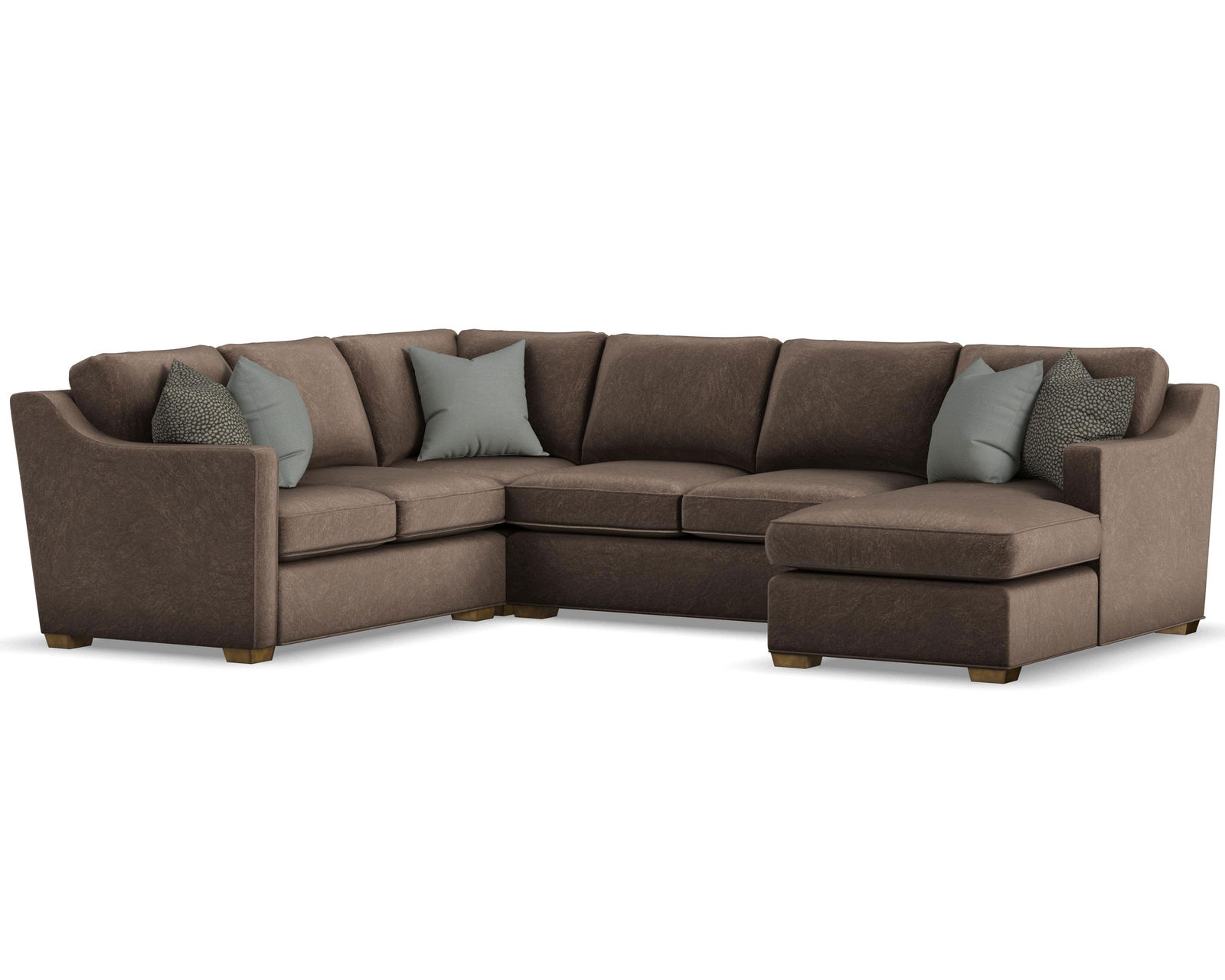 Milo 7050 Stationary Sectional  (+100 fabrics) - Layout F: Four Piece Sectional 97" x 127" x 69"