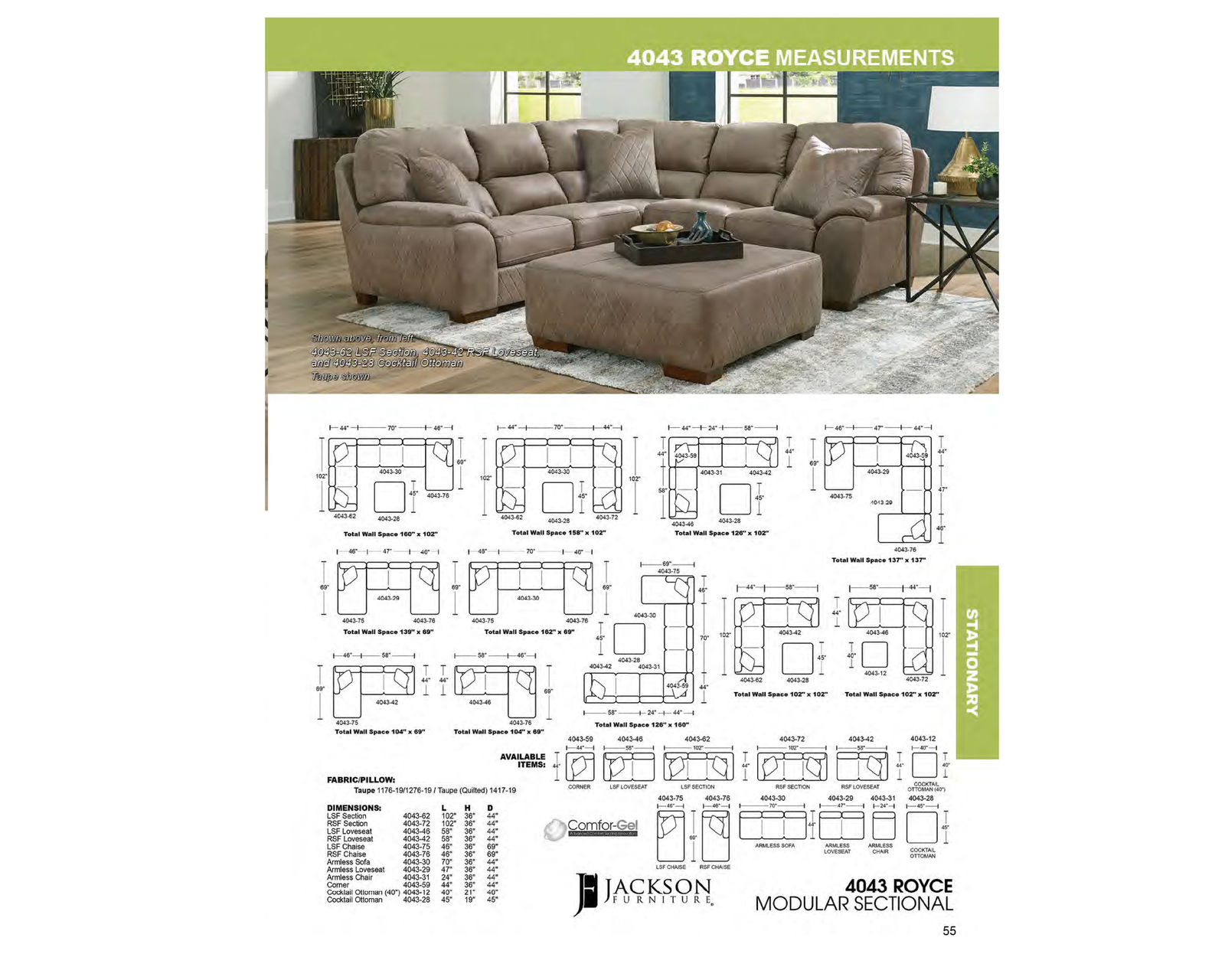 Royce 4043 Modular Sectional (Includes pillows) - Where Innovation Meets Relaxation.