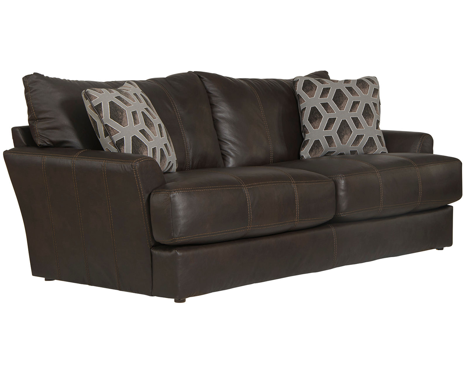 Prato Top Grain Leather Touch 85" Sofa (2 colors) includes pillows