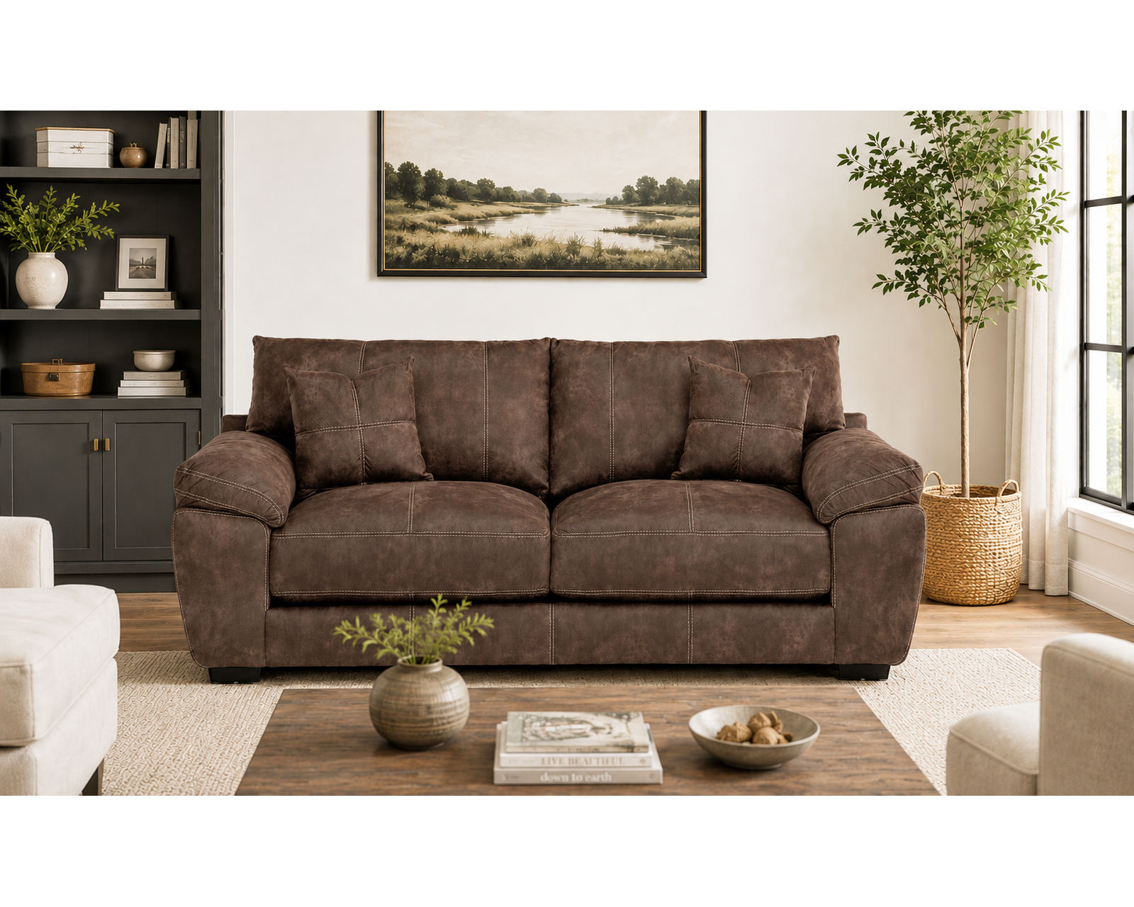 Teagan 95" Sofa (Best-Selling Style. Leather-Like Luxury) - Luxury Looks. Beautiful Rooms. Surprisingly Affordable.