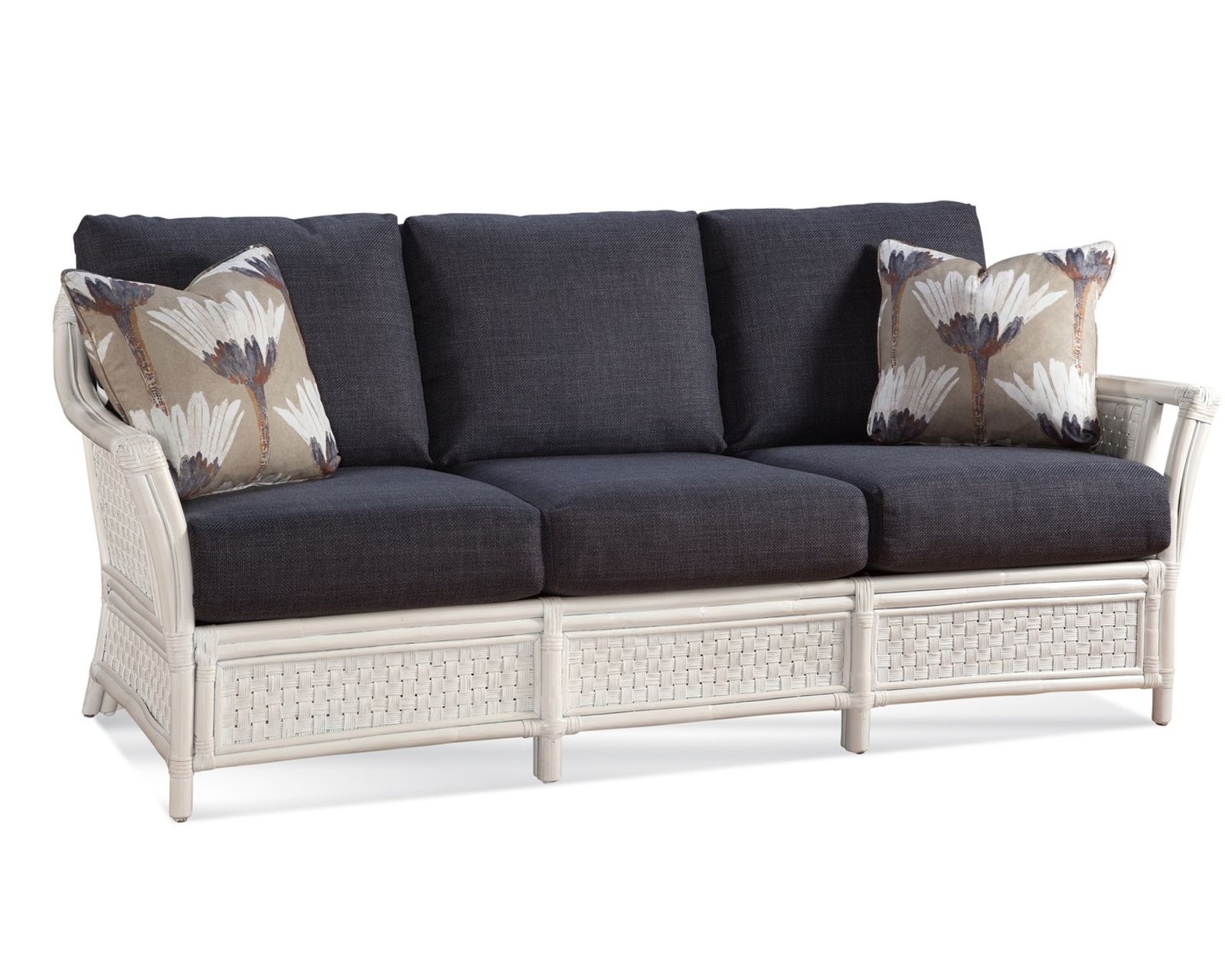 Boca 78" Rattan Sofa Blue (+28 finishes +69 fabrics)