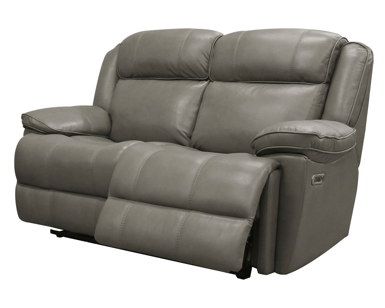 Eclipse 86" Leather Power Headrest Power Reclining Sofa Heron (In stock - Fast Shipping) - Includes Power Headrest with Power Recline