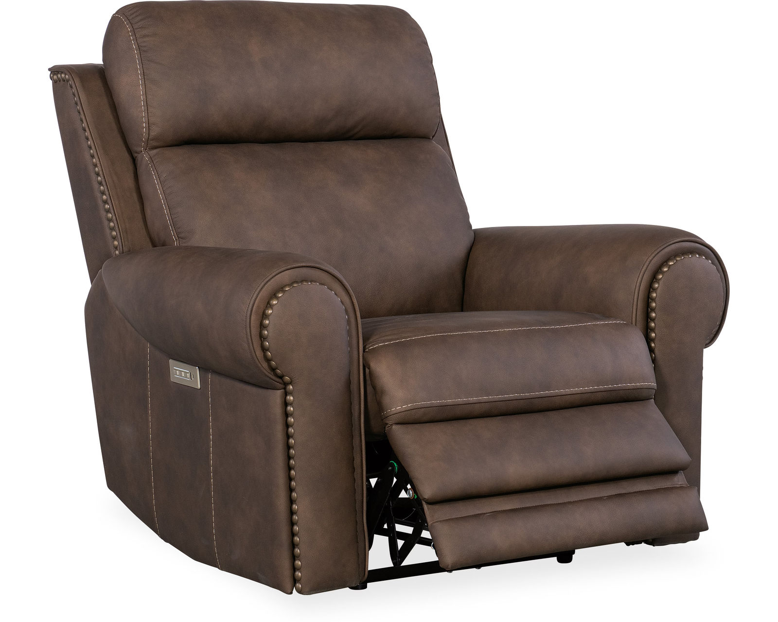 Duncan Triple Power Reclining Sofa 90" Brown (In stock) - Duncan Power Recliner with Power Headrest & Lumbar
