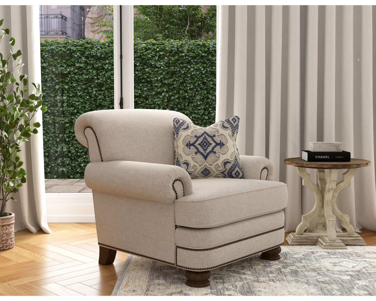 Bay Bridge 7791 Nailhead Chair (+100 fabrics)  - Bay Bridge Nailhead Chair