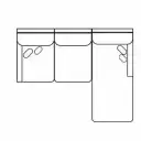 Layout A: Three Piece Reclining Sectional (1 recliner) 112" x 64"