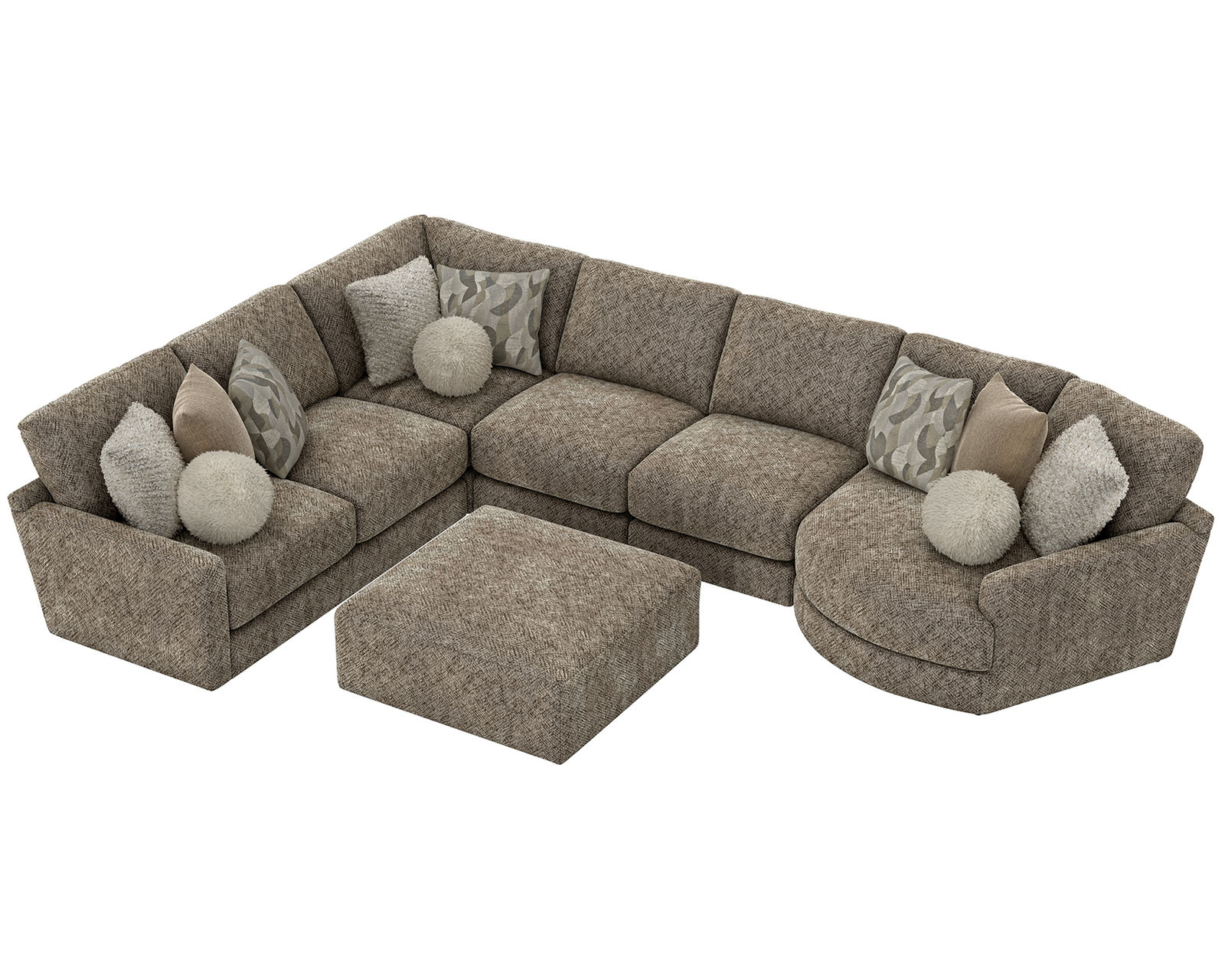 Turner 3145 Modular Sectional (includes pillows) - Layout E: Five Piece Sectional 187" x 120"