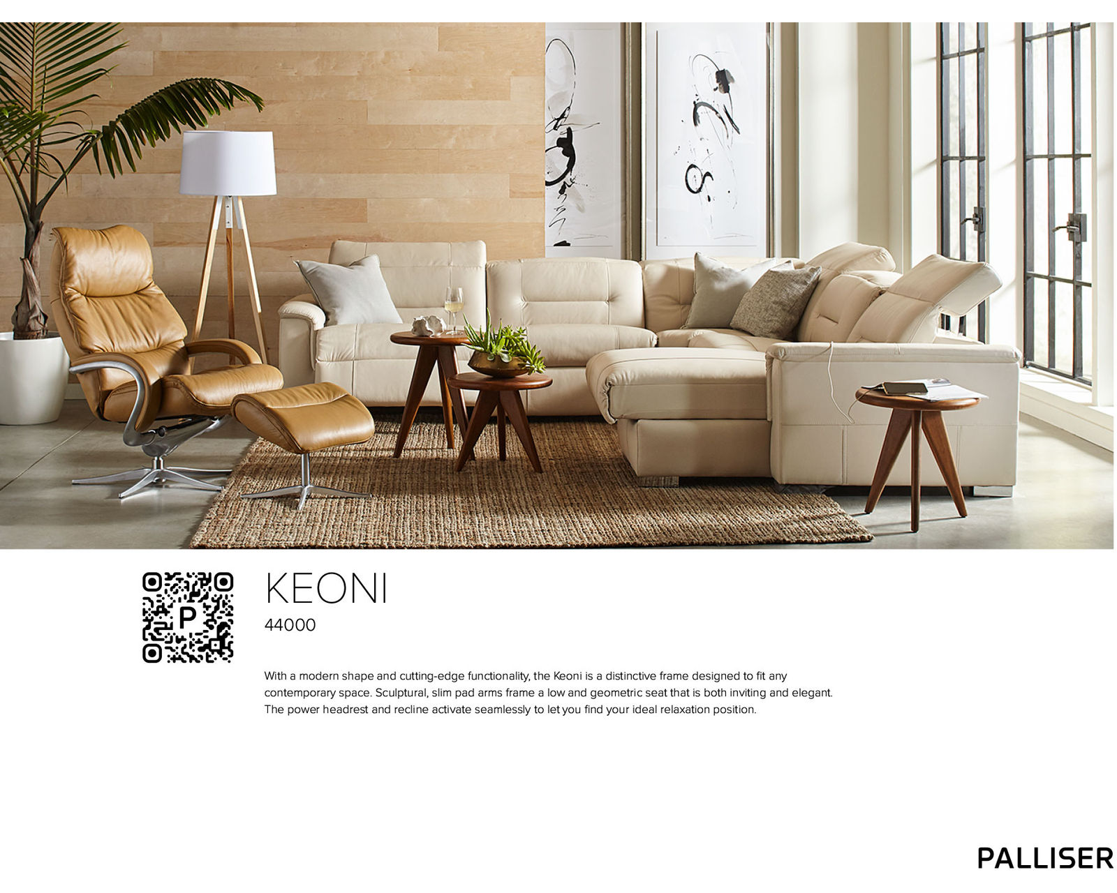 Keoni 44000 Power Headrest Power Reclining Sectional (+100 leathers)
