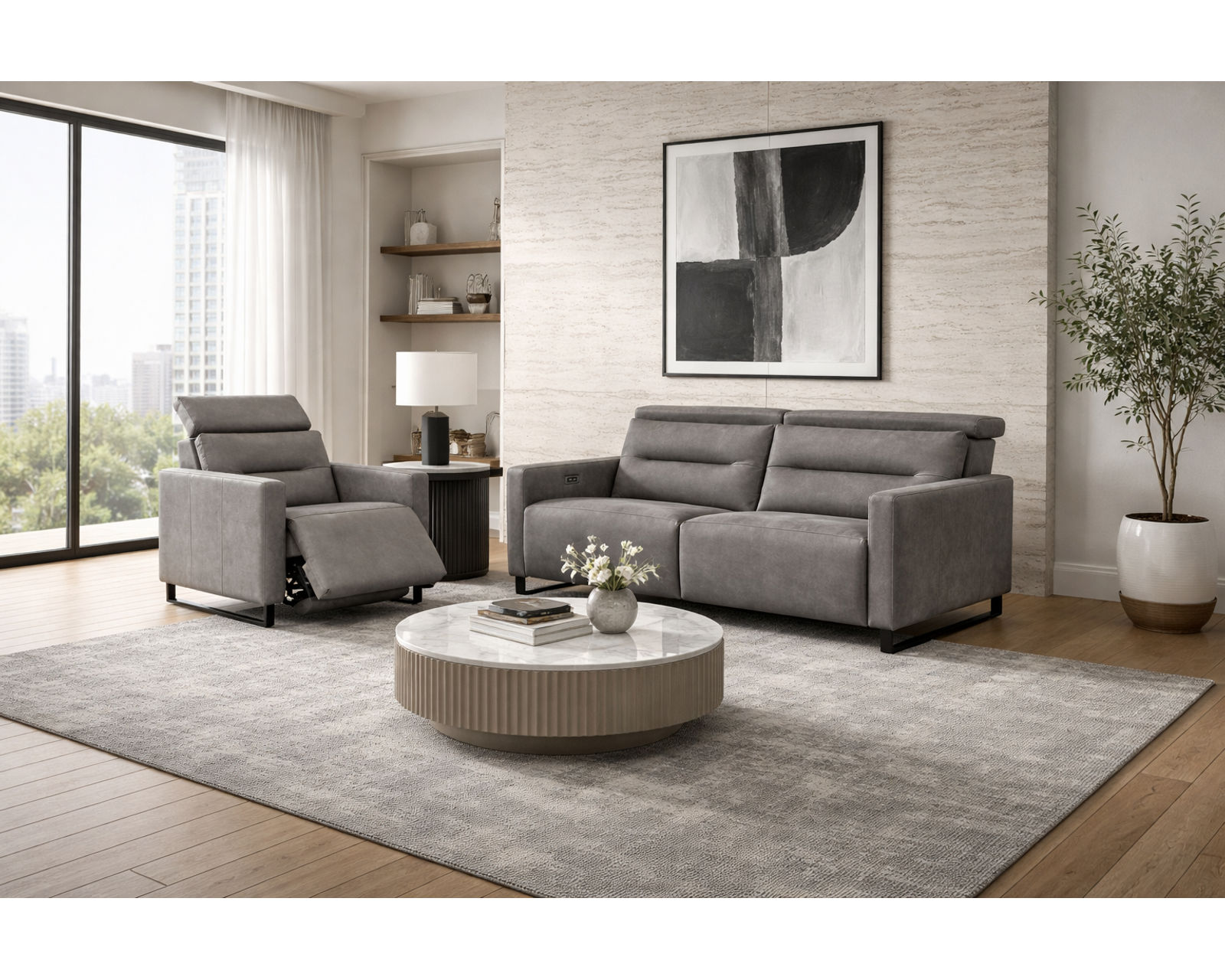 Cleo Dual Power Reclining Sofa — Available in Standard & Wide Cushions, 140+ Leather Options, and 74", 79", or 105" Widths - Designed for Comfort. Built for Life. Priced for You.