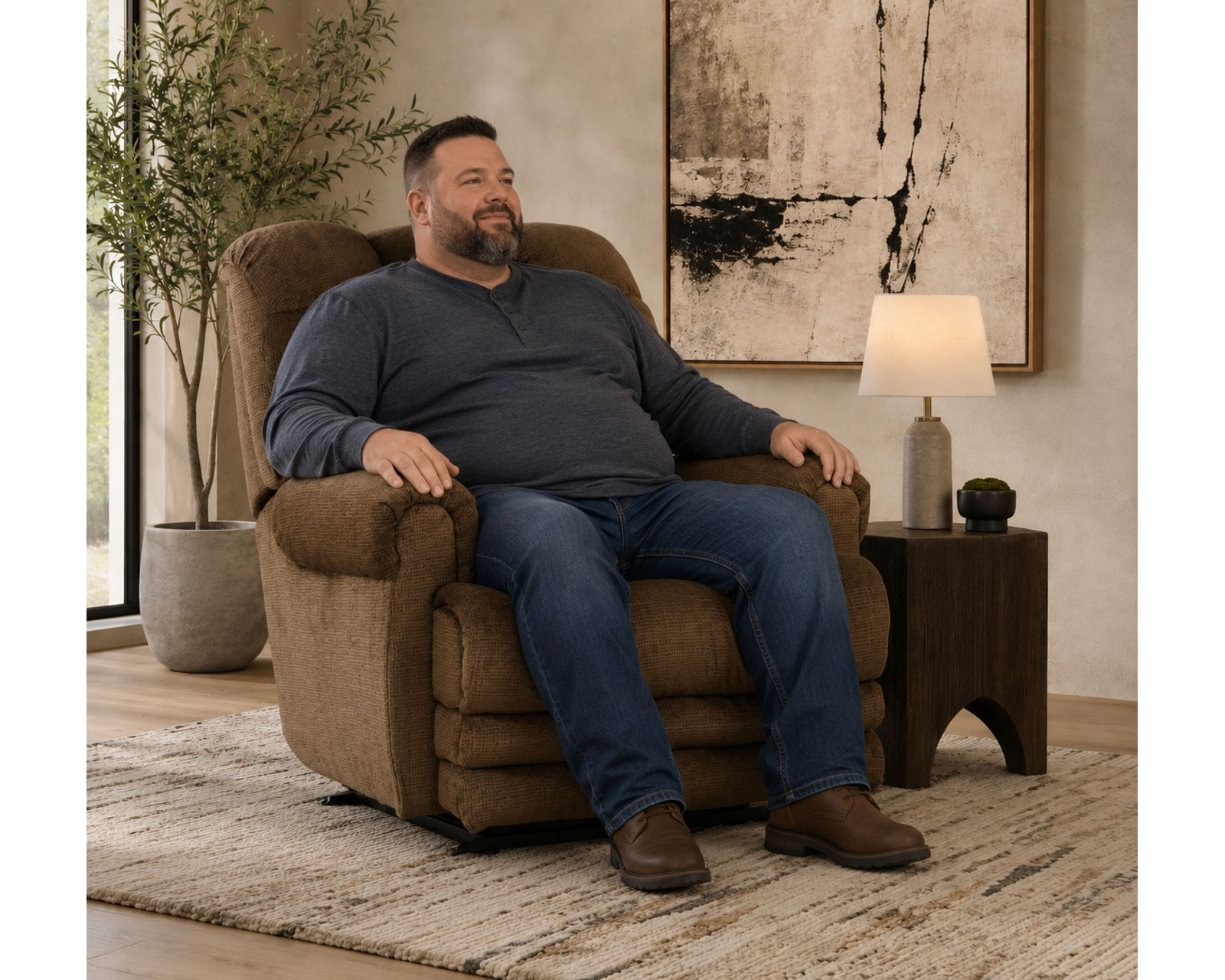 Malone Big Man's Lay Flat Power Recliner Big & Tall Strength. Lay-Flat Comfort (3 colors) - Relax Better. Live Better.