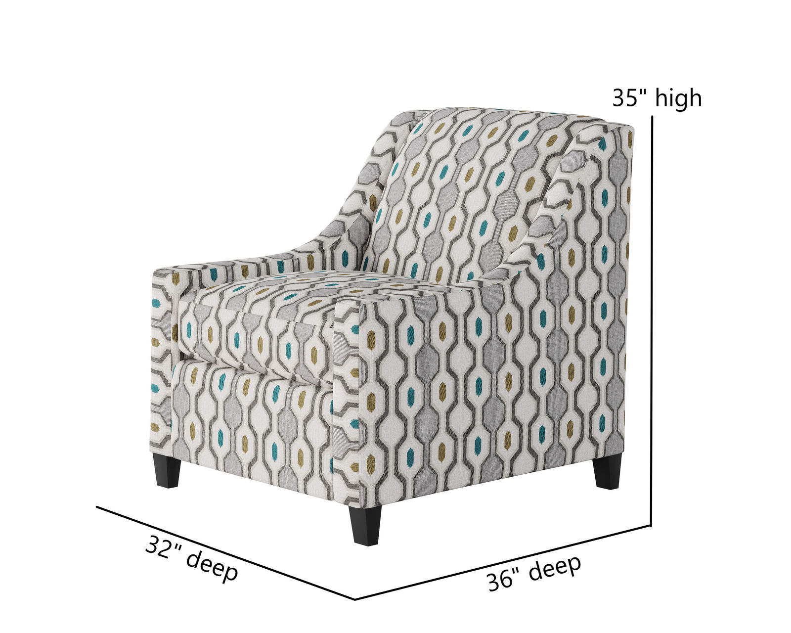 Max Pepper 86" Sofa 8210KP (includes pillows) performance fabric - Armstrong Pool Accent Chair - 552