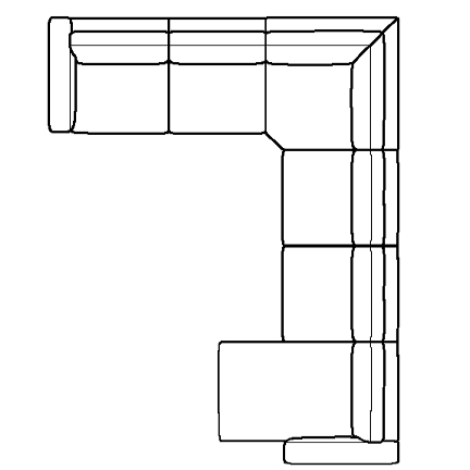 Layout G: Four Piece Sectional 123" x 157" x 63"