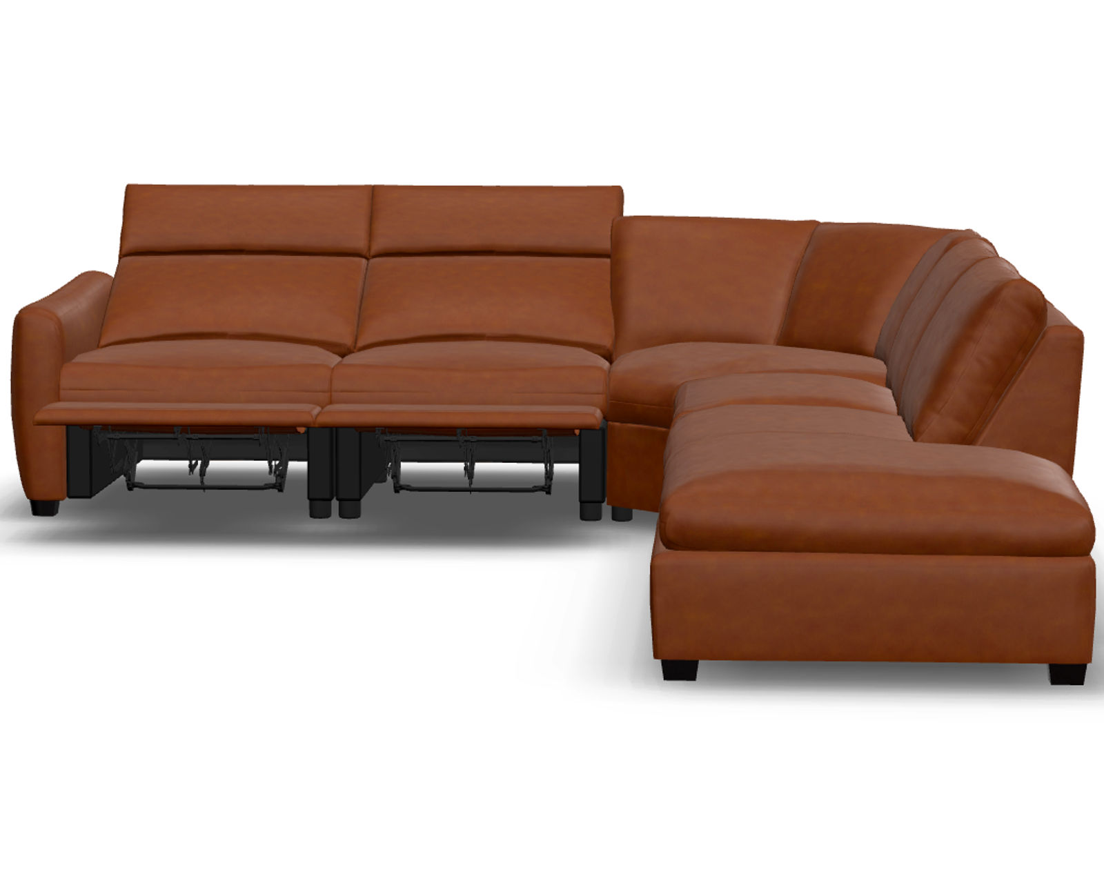 Charli 77743 Power Reclining Sectional (+100 leathers) - Layout Q: Five Piece Reclining Sectional (2 recliners) 110" x 150"