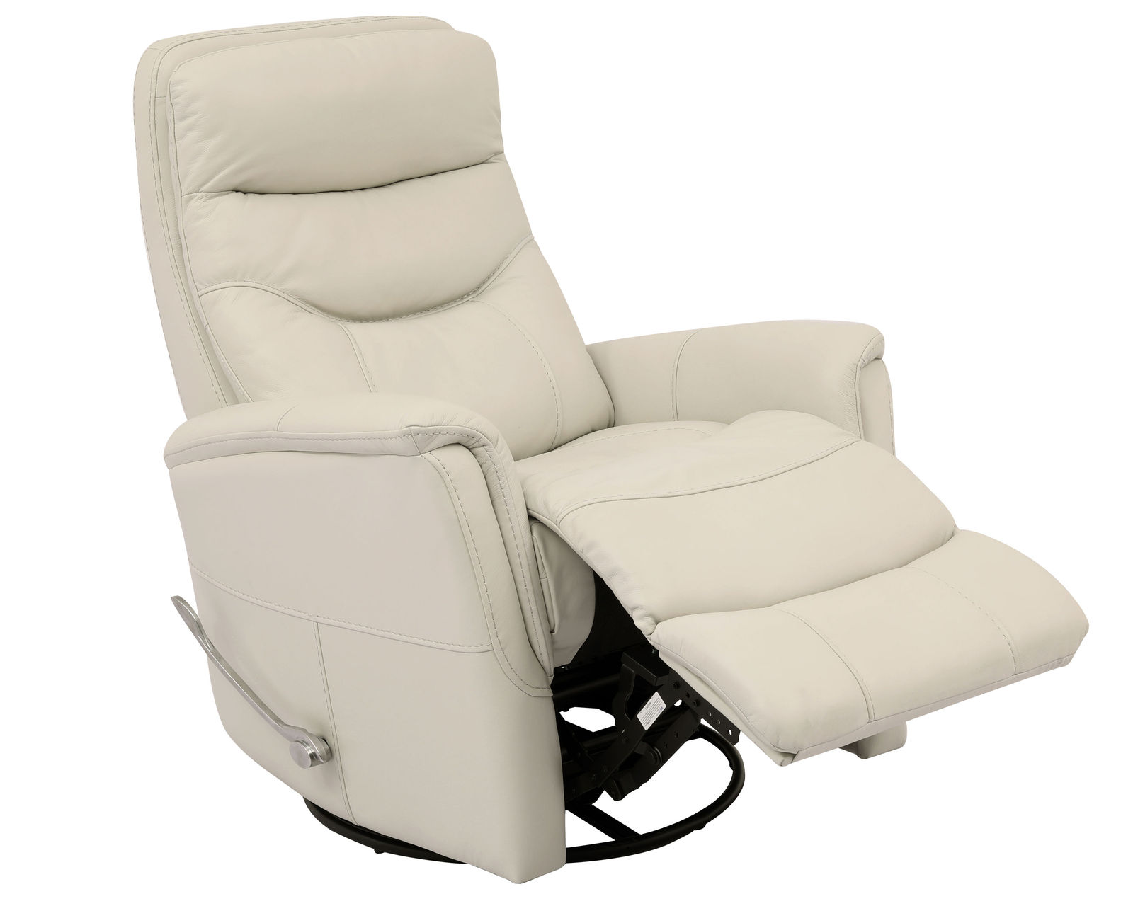 Gemini Leather Swivel Glider Recliner Ivory (In stock - Fast shipping) - 100% Genuine Top Grain Leather Everywhere Your Body Touches
