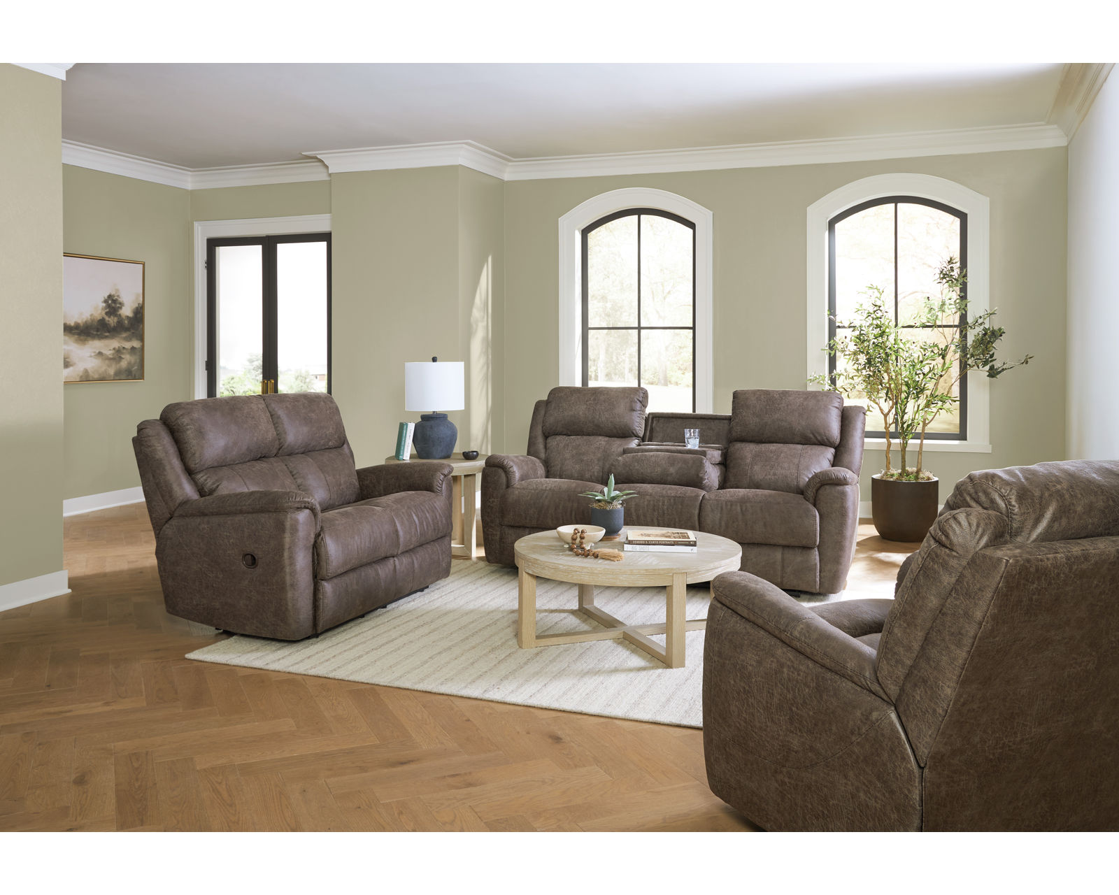 Laurel 88" Double Reclining Sofa (In stock) - Laurel 88" Reclining Sofa with Drop Down Table