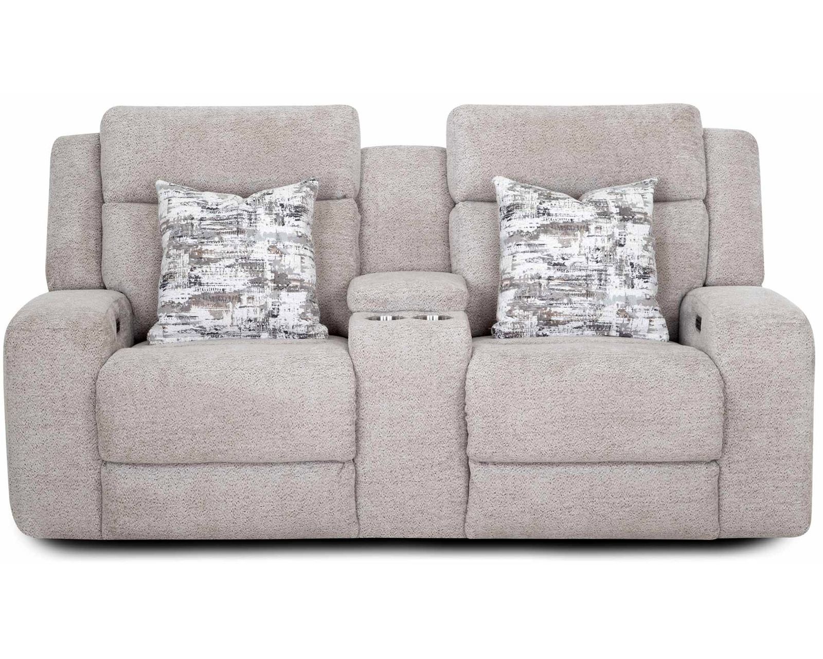 Logan 92" Reclining Sofa with Drop-Down Table & Cupholders (Modern Comfort. Smart Convenience. Available Neori™ Air Massage) - Logan 80" Reclining Console Loveseat