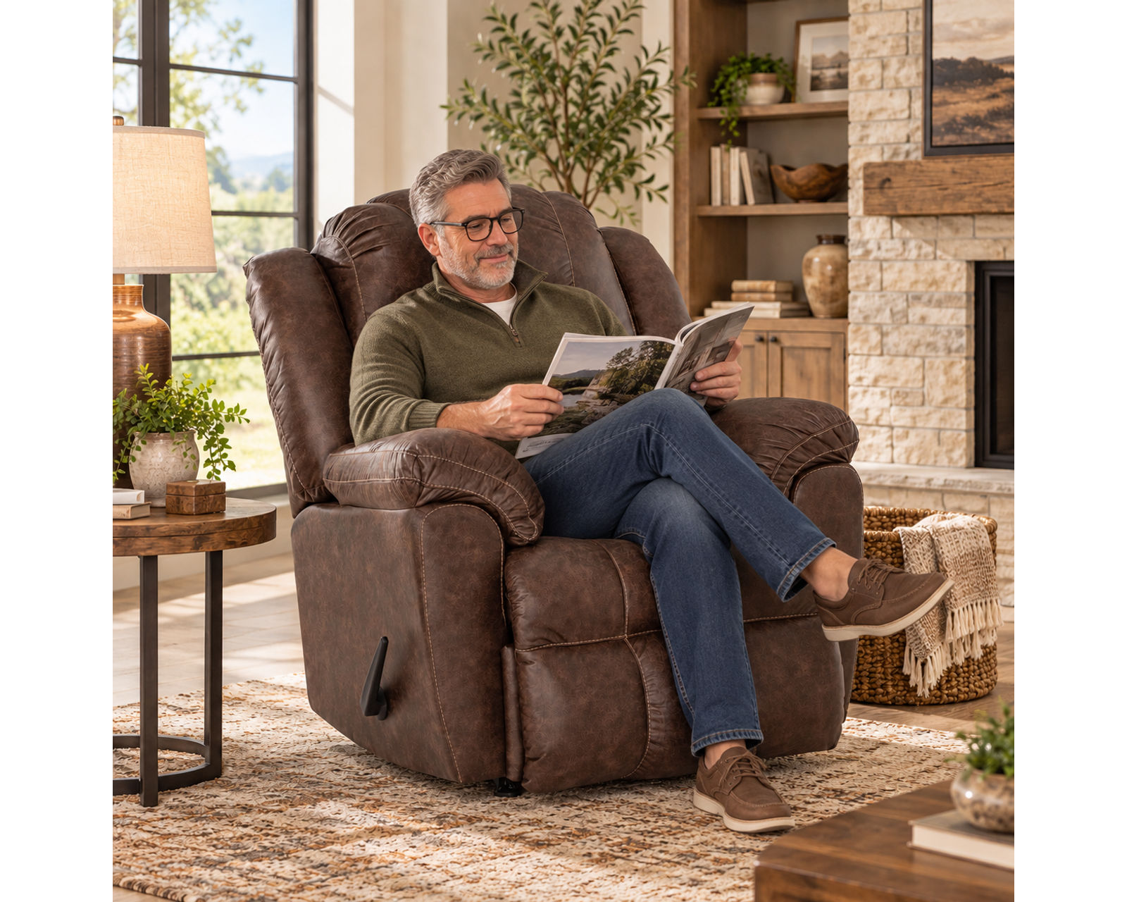 Castello 92" Reclining Sofa Walnut (A Best-Selling Favorite. Plush Comfort with a Distinctive Crowned Design) - Engineered to Move. Designed to Relax.