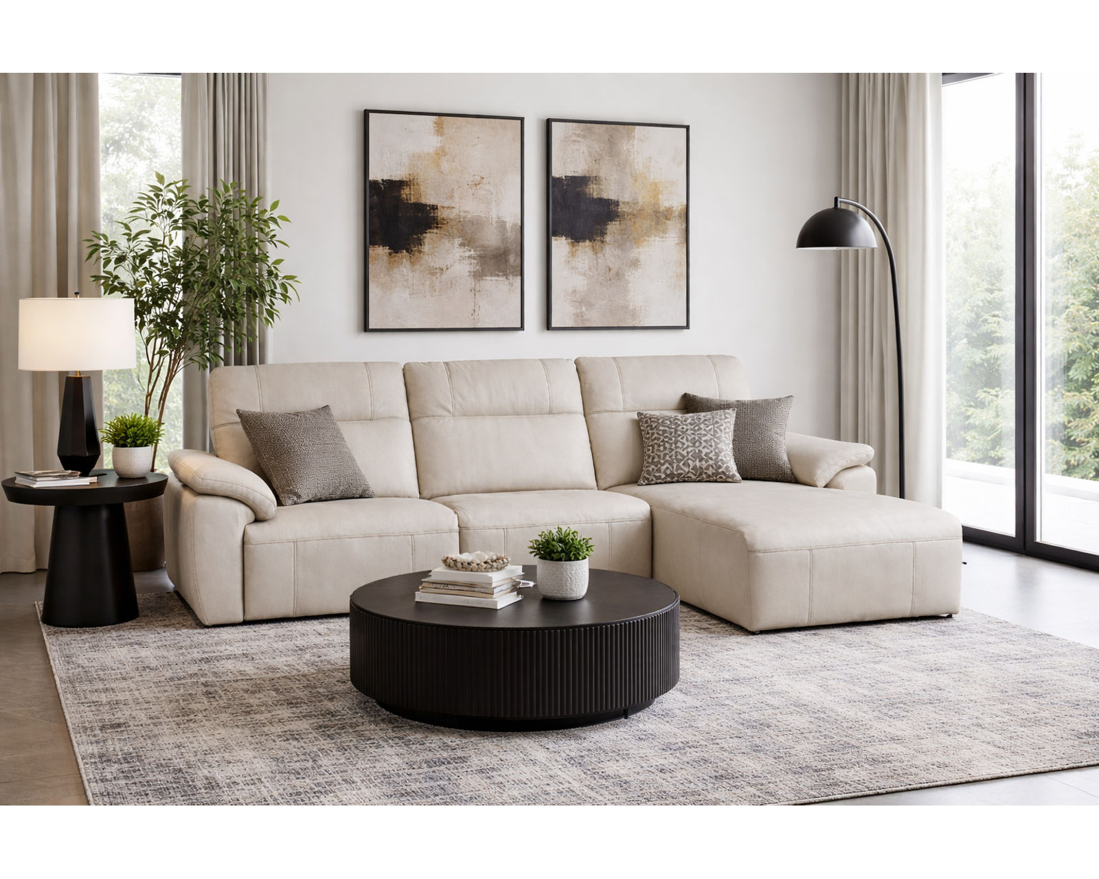 Rowan 4077 Reclining Chaise Sectional (standard and wide seat widths) +140 leathers  - Premium Comfort Without Compromise