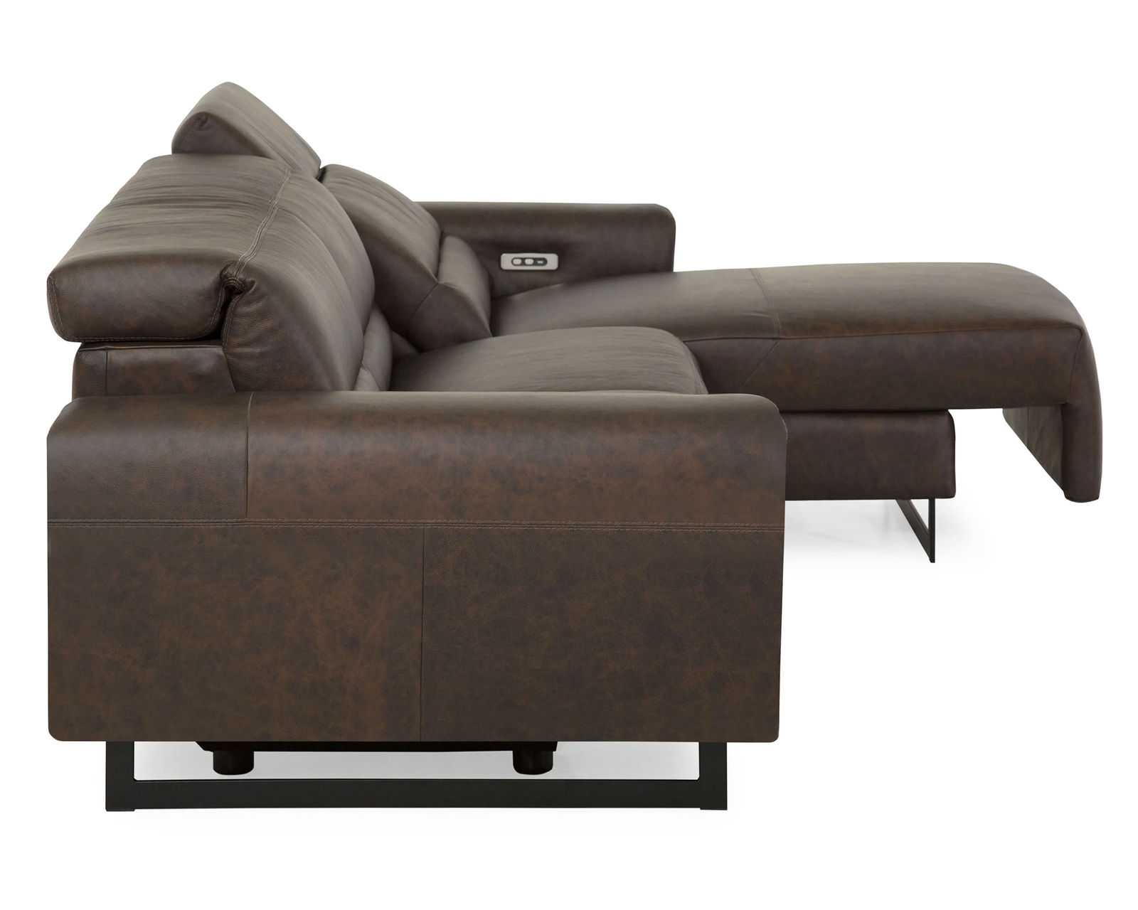 Armina 44010 Power Headrest Power Reclining Sectional (+100 leathers) - Features a power reclining chaise