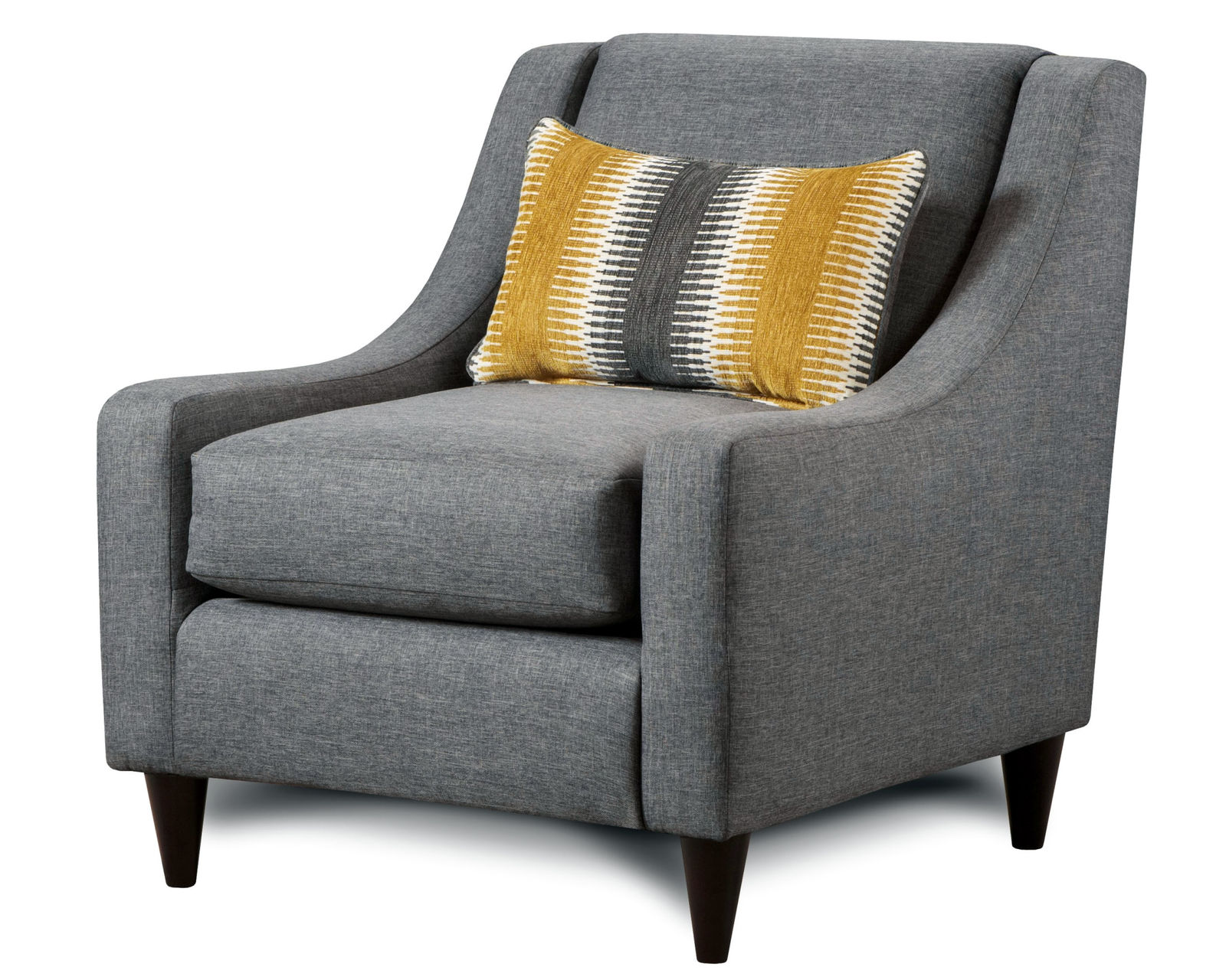 Maxwell Gray Steed 85" Sofa 2600 (includes pillows) - Maxwell Gray Accent Chair - 592-KP