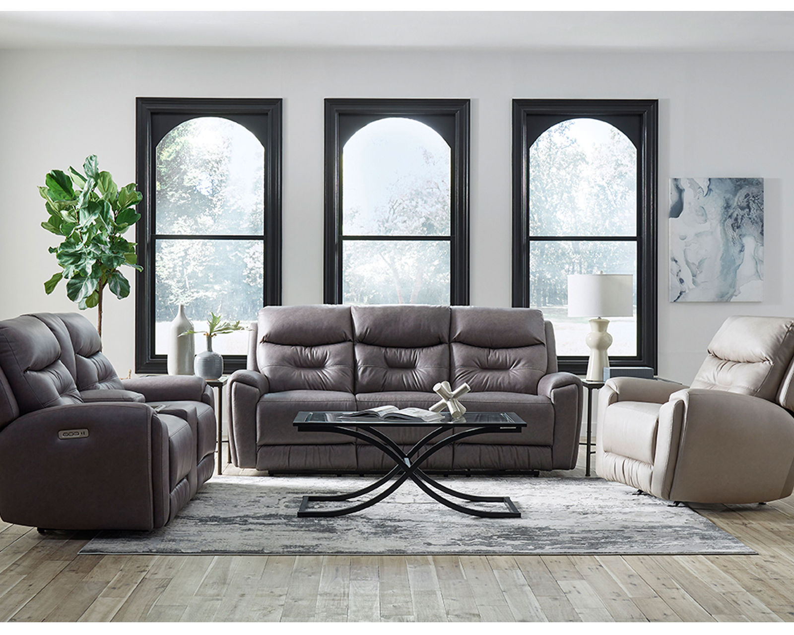Point Break 90" Zero Gravity Triple Power Reclining Sofa (Colors Available) - Reclining Console Loveseat Features Wireless Charging