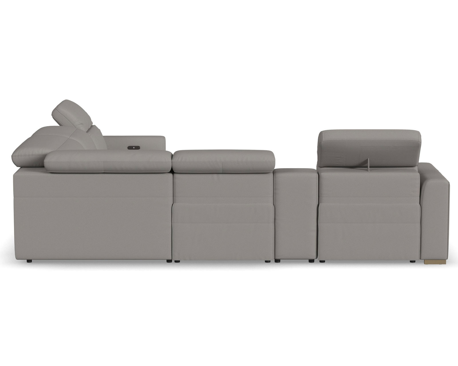 Aurora Leather Power Headrest Power Reclining Sectional (+2 colors) 749-01 - In stock - Aurora sectional rear view