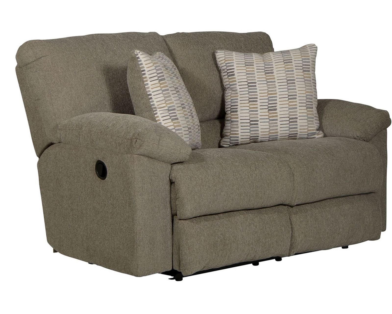 Tyler 85" Double Reclining Sofa (two colors) - Tyler 60" Reclining Loveseat Shown in Fabric Pewter