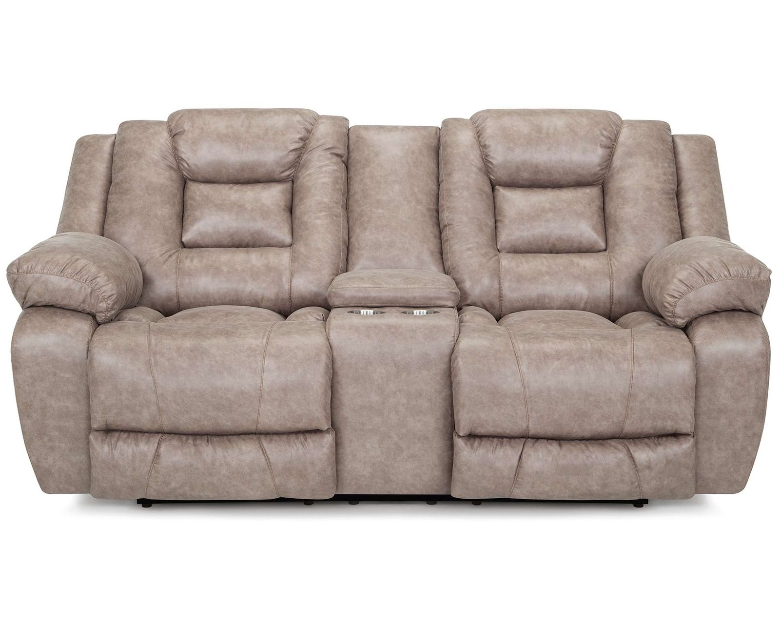 Hayworth 95" Leather-Like Power Reclining Sofa (The Look of Leather. The Comfort of Power.) - Hayworth 84" Power Headrest Power Reclining Console Loveseat
