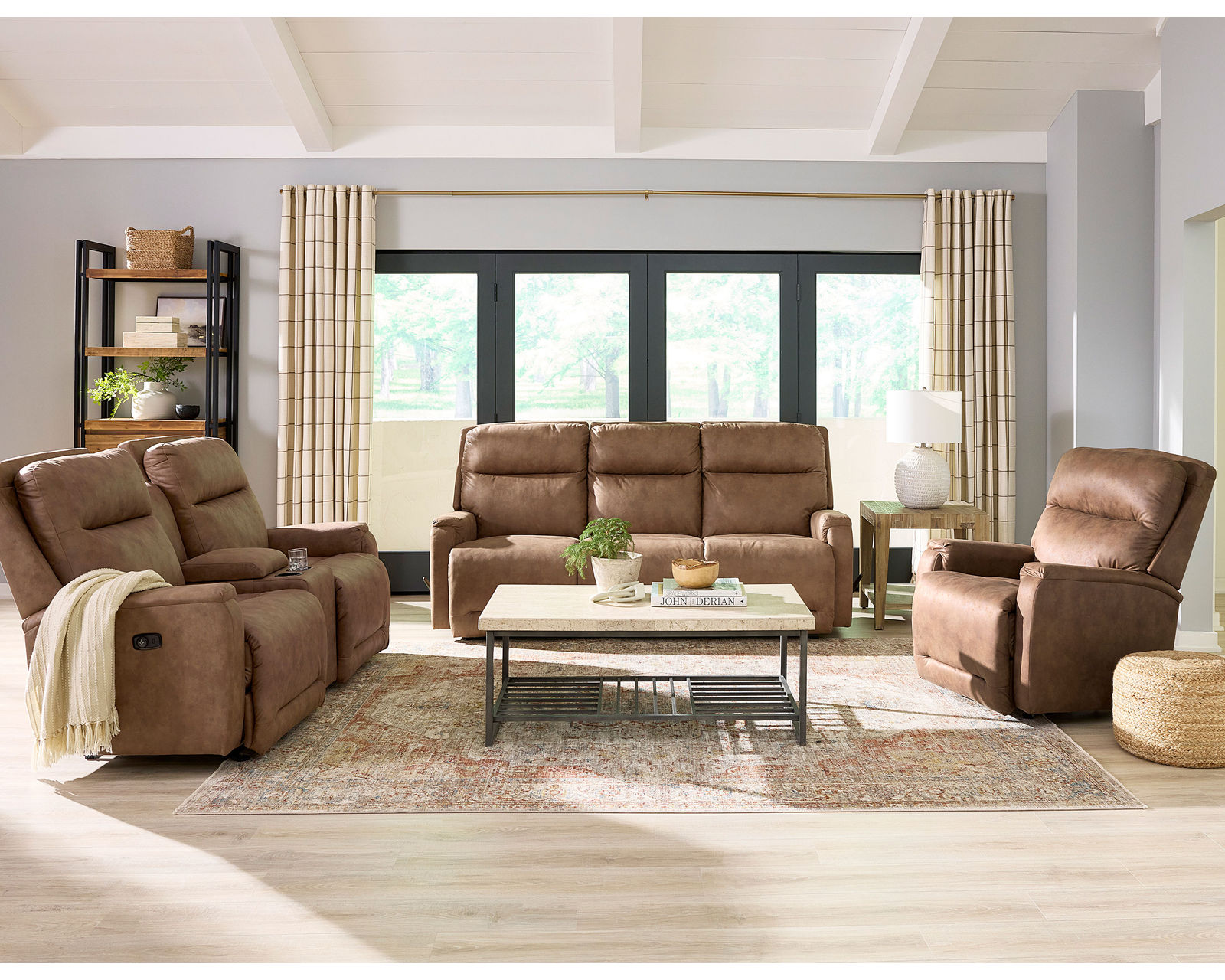 Derek Double Reclining Console Loveseat (+100 fabrics) - Derek Double Reclining Sofa